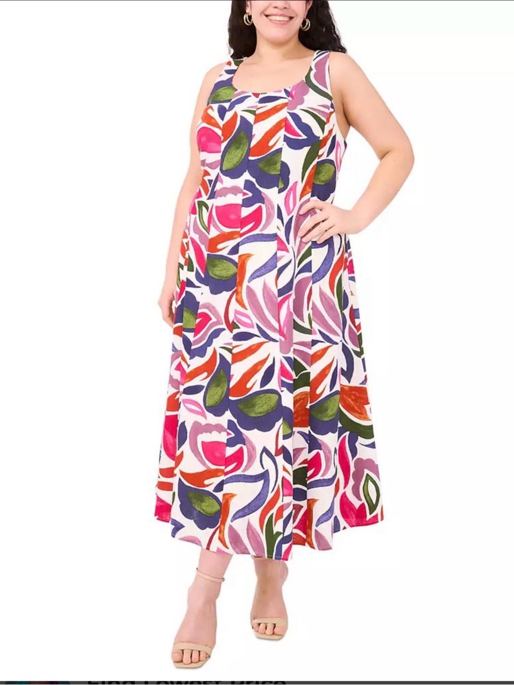 NWT MSK Sleeveless Maxi Dress in Multi Floral Print
